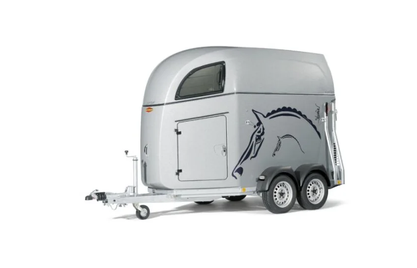 Pferdeanhänger Böckmann Comfort silber mit Pferdekopf