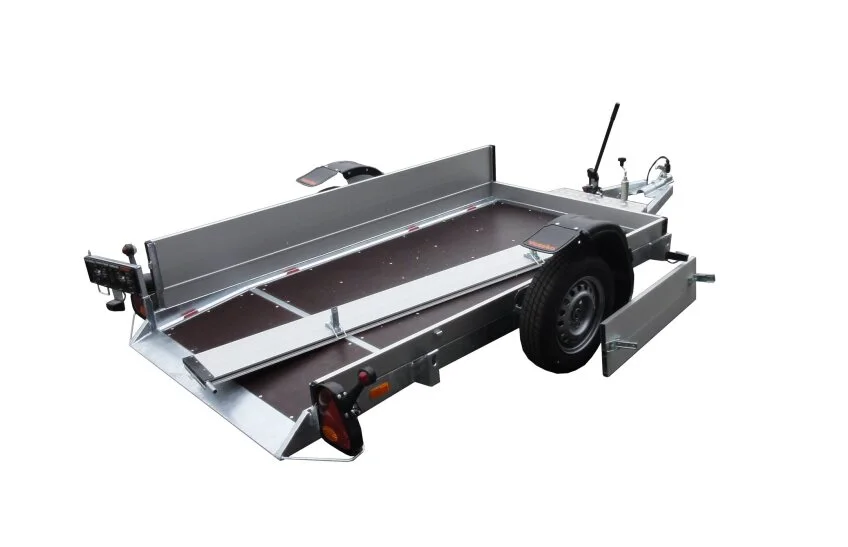 Vezeko Absenkanhänger Bordwand halb montiert