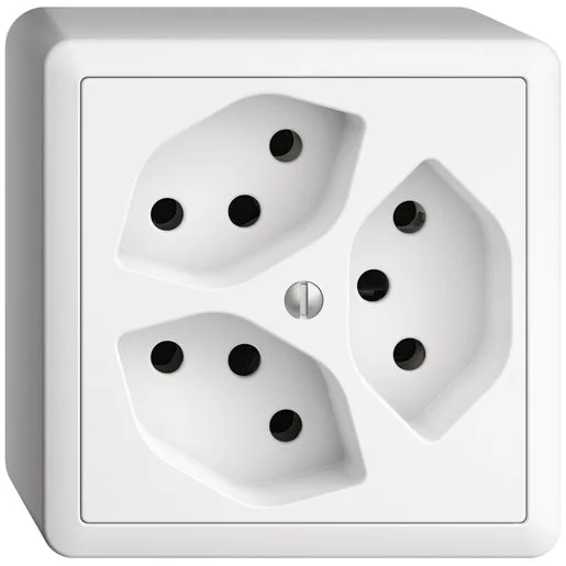 AP-Steckdose Edue 3 x T13 ws