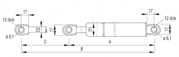 Gasdruckfeder 1000 N