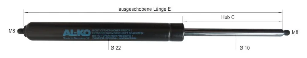 Gasdruckfeder 1500 N