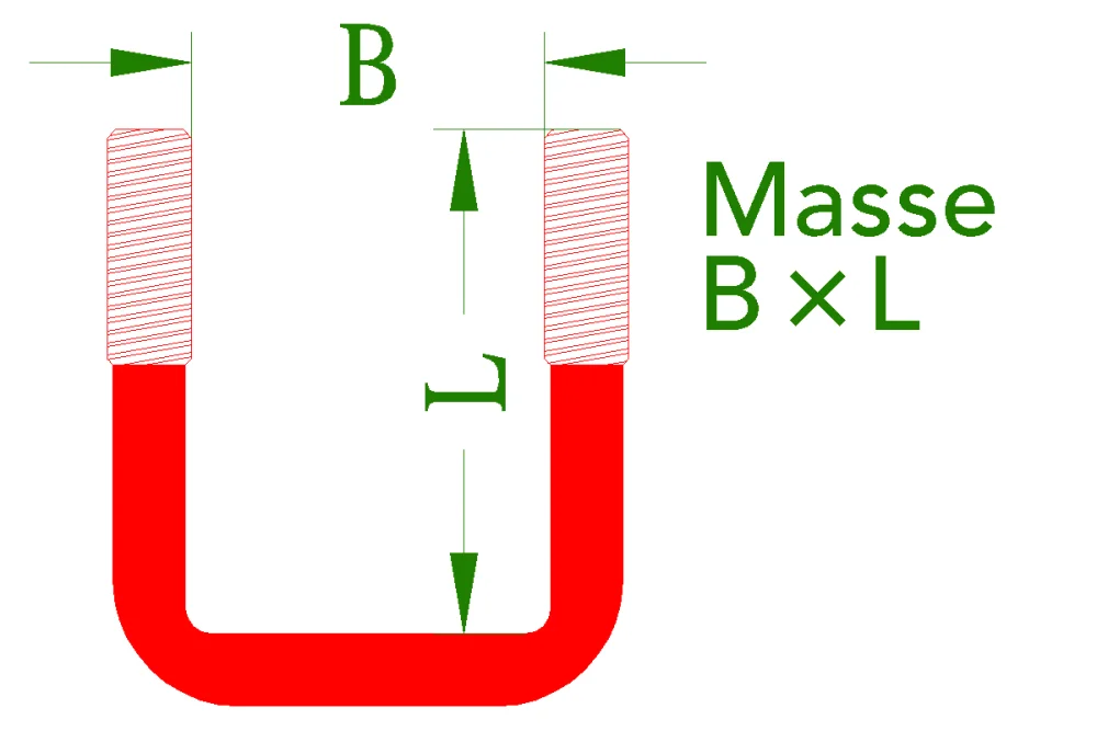 U-Bügel 52 x 255 mm M12 Stahl ohne Muttern