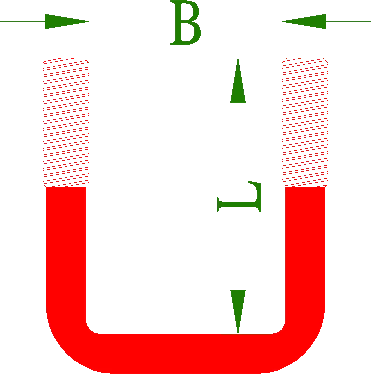 U-Bügel 122 x 65 mm M10 Stahl ohne Muttern