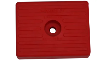 Auflageplatte 130 x 100 mm, rot gerillt, mit einem Loch
