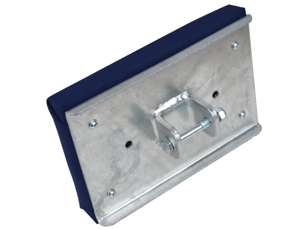 Polsterplatte 200 x 300 mm blau, für Rohr 50 x 50 mm mit Stahlplatte