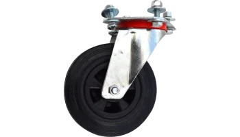 Bugrad Vollgummi 125 mm lenkbar mit Schrauben Lochabstand Mitte- Mitte ca 60/80 