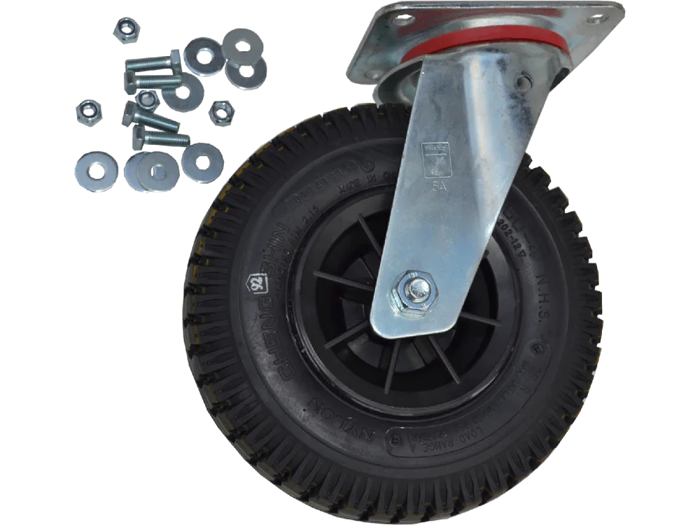 Bugrad luftbereift 220 mm lenkbar mit Schrauben 