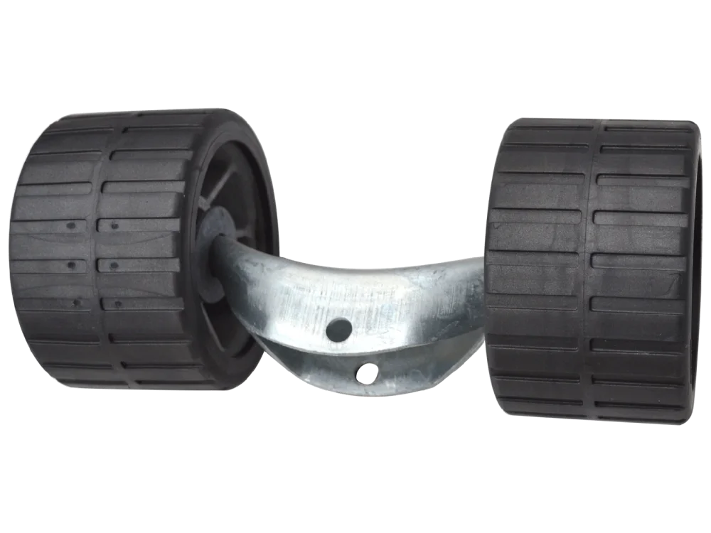 Doppelrollen 120 mm grau mit Waage für Rohr 40 x 40 mm