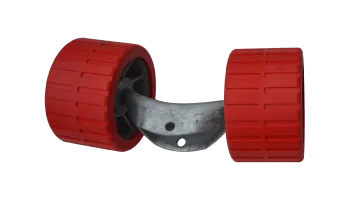 Doppelrollen 120 mm rot mit Waage für Rohr 40 x 40 mm
