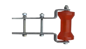 Polyrolle 130 mm gelb mit Stahl- Flachhalterung bis 550 kg