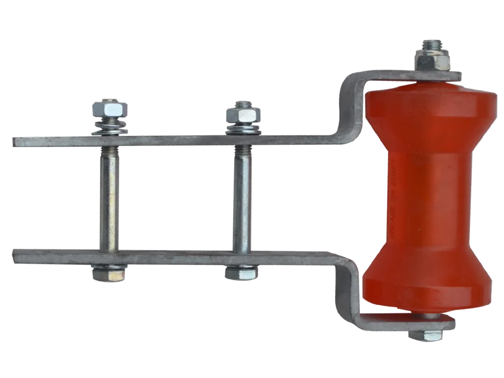 Polyrolle 130 mm gelb mit Stahl- Flachhalterung bis 550 kg